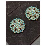 Petite Vintage Zuni Turquoise Earrings