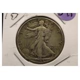 1945-D Walking Liberty Silver Half Dollar