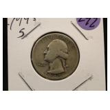 1945-S Washington Silver Quarter