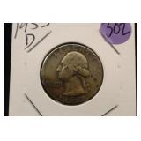 1953-D Washington Silver Quarter