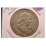 1951 Franklin Silver Half Dollar