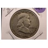 1951-D Franklin Silver Half Dollar