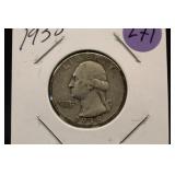 1938 Washington Silver Quarter