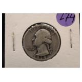 1939-D Washington Silver Quarter