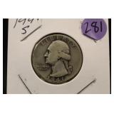1941-S Washington Silver Quarter