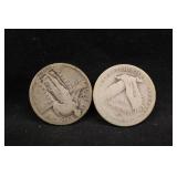 Lot of 2 Standing Liberty Silver Quarters