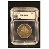 1935-S MS62 San Diego Commem Silver Half Dollar