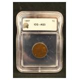 1867 Certified Indian Head Cent