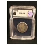 1897-O Certified Barber Silver Quarter