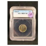 1960-D FB Roosevelt Silver Dime