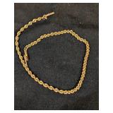 14K Gold 8' Rope Bracelet   3.2g