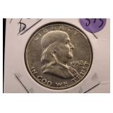 1958-D Franklin Silver Half Dollar