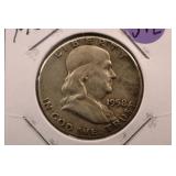 1958 Franklin Silver Half Dollar