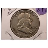 1957-D Franklin Silver Half Dollar