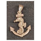 Silver-toned Nautical Charm/Pendant - Seahorse o