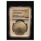 1882MO MH Mexico 8 Reales Chopmarked