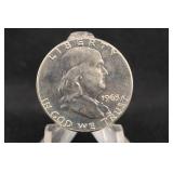 1963-P Uncirculated Franklin Silver Half Dollar