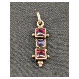 .925 Silver Vintage Gemstone Pendant