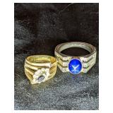 18KGHE Rings Ladies Sz 5, Men