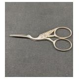 Vintage Stork Embroidery Scissors