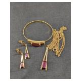 Vintage  Bracelet, Earrings, Necklace Jewelry Set