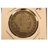 1908-S Barber Silver Half Dollar