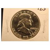 1963-P Uncirculated Franklin Silver Half Dollar