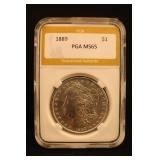 1889-P Certified Morgan Silver Dollar