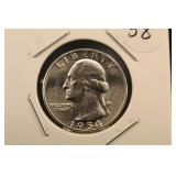 1954 Uncirculated Washington Silver Quarter