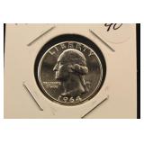 1964 Uncirculated Silver Washington Silver Quarter