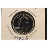 1961 Washington Silver Proof Quarter