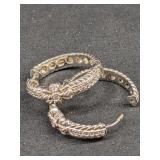 .925 Silver "Judith Ripka" 1" Hoop Earrings
