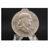 1958-D Uncirculated Franklin Silver Half Dollar