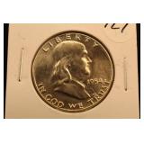 1954-P Uncirculated Franklin Silver Half Dollar