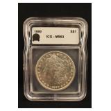 1890-P MS63 Morgan Silver Dollar