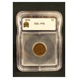 1870 Certified Indian Head Cent