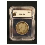 1914-P Certified Barber Silver Half Dollar