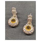 .925 Silver "Judith Ripka"  Citrine Earrings