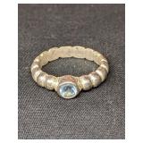 Silver Ring With Blue Stone Size 6