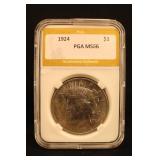 1924 Certified U.S. Silver Peace Dollar