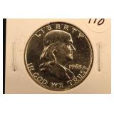 1963-P Uncirculated Franklin Silver Half Dollar