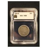 1908-S Certified Barber Silver Quarter