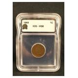1868 Certified Indian Head Cent