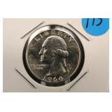 1964-D Uncirculated Washington Silver Quarter