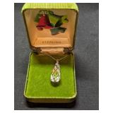 Sterling Necklace with Genuine Rock Crystal