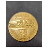 Vintage Brass Porter Badge -  Train
