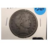 1908-O Barber Silver Half Dollar