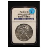 2008 NGC Certified GEM 1oz .999 Silver Eagle
