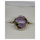 18K  Tiffany and Co. Amethyst Olive Leaf Ring Sz
