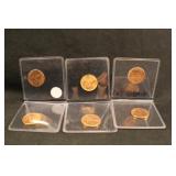 Lot of 6 Uncirculated Lincoln Wheat Cents